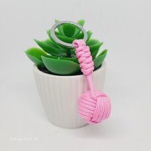 Pink Knot Ball Keychain Purse Charm Backpack Bag Accessory‎ Cute Gift NWOT
